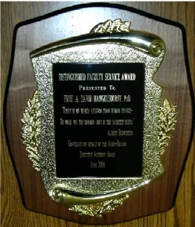 Distinguished Faculty Service award: 2005-06