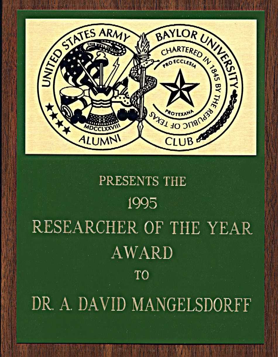 Faculty Researcher of the Year: 1994-95