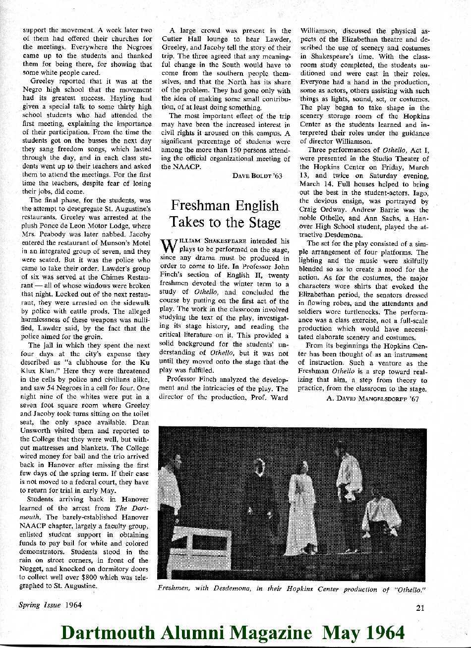 Dartmouth Alumni Magazine: May 1964 